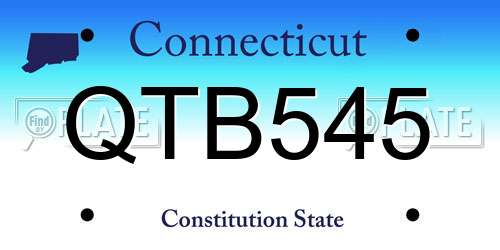 QTB545 Connecticut License Plate