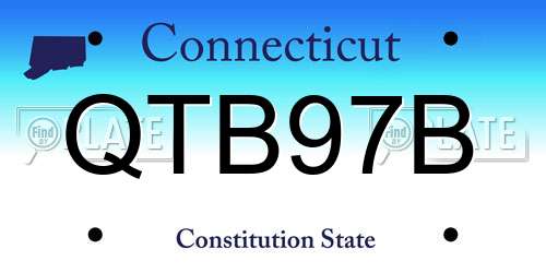 QTB97B Connecticut License Plate