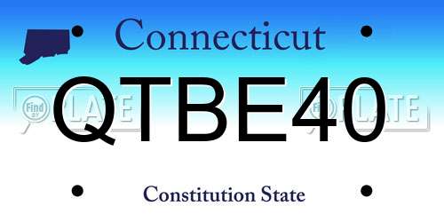 QTBE40 Connecticut License Plate