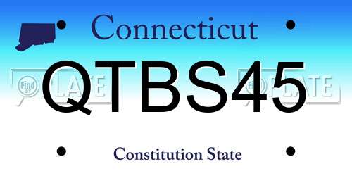 QTBS45 Connecticut License Plate