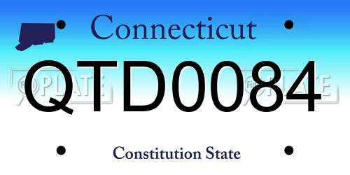 QTD0084 Connecticut License Plate