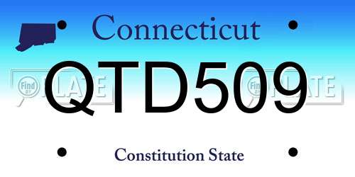 QTD509 Connecticut License Plate