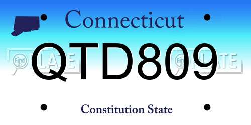 QTD809 Connecticut License Plate