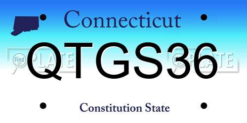 QTGS36 Connecticut License Plate