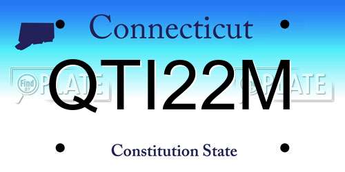 QTI22M Connecticut License Plate