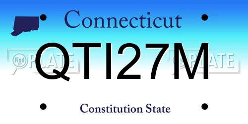 QTI27M Connecticut License Plate