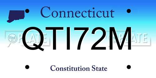 QTI72M Connecticut License Plate