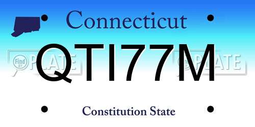 QTI77M Connecticut License Plate