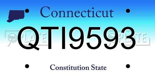 QTI9593 Connecticut License Plate