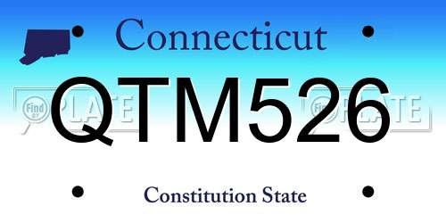 QTM526 Connecticut License Plate