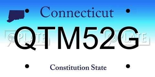 QTM52G Connecticut License Plate