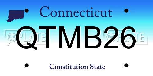 QTMB26 Connecticut License Plate
