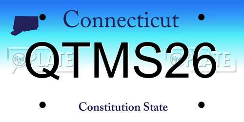 QTMS26 Connecticut License Plate