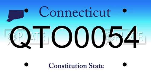 QTO0054 Connecticut License Plate