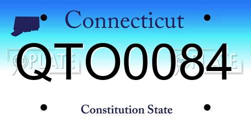 QTO0084 Connecticut License Plate