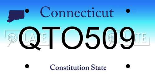 QTO509 Connecticut License Plate