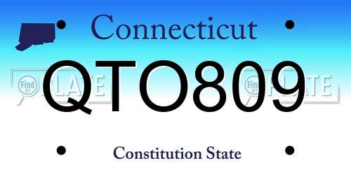 QTO809 Connecticut License Plate