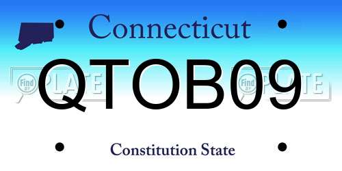QTOB09 Connecticut License Plate