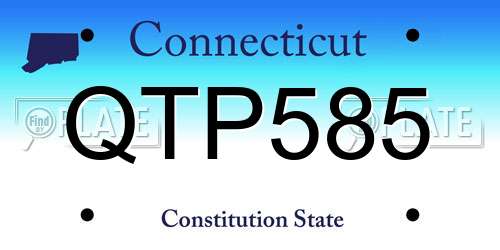 QTP585 Connecticut License Plate