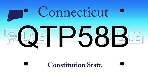 QTP58B Connecticut License Plate