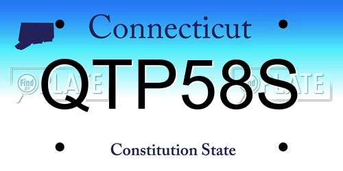 QTP58S Connecticut License Plate