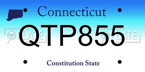 QTP855 Connecticut License Plate