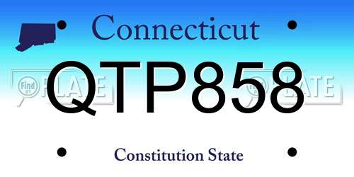 QTP858 Connecticut License Plate