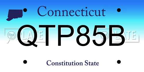 QTP85B Connecticut License Plate
