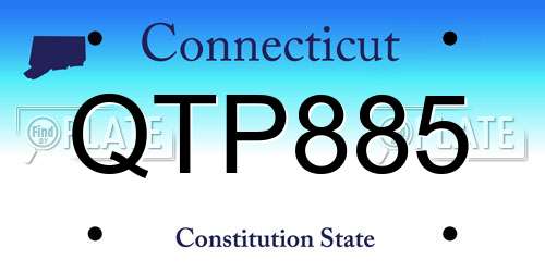 QTP885 Connecticut License Plate