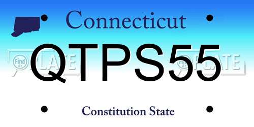 QTPS55 Connecticut License Plate