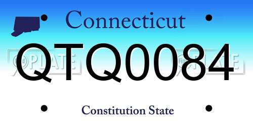 QTQ0084 Connecticut License Plate