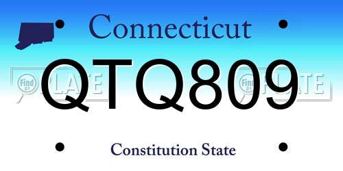 QTQ809 Connecticut License Plate