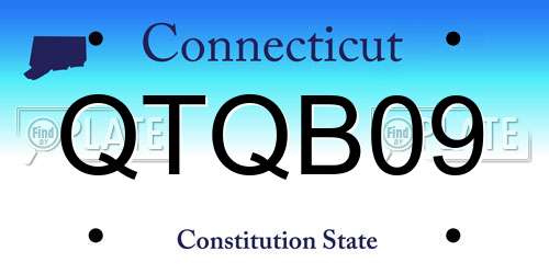 QTQB09 Connecticut License Plate