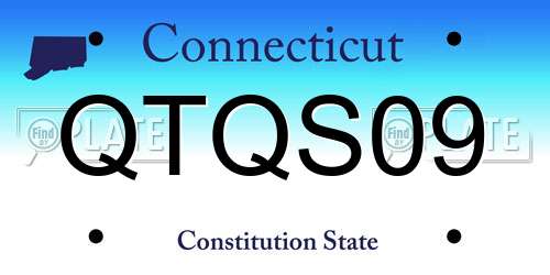 QTQS09 Connecticut License Plate