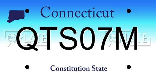 QTS07M Connecticut License Plate