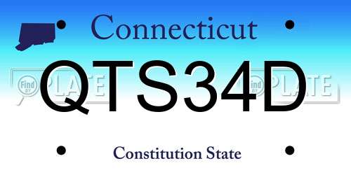 QTS34D Connecticut License Plate