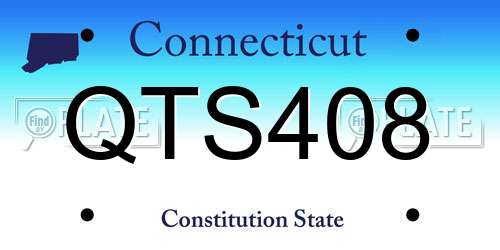 QTS408 Connecticut License Plate