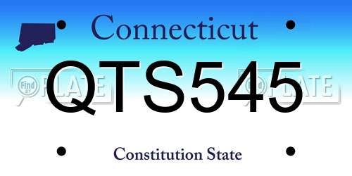 QTS545 Connecticut License Plate