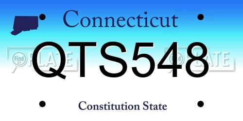 QTS548 Connecticut License Plate