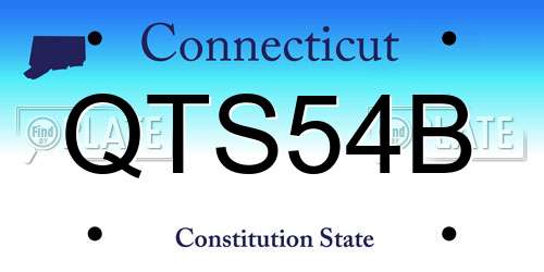 QTS54B Connecticut License Plate