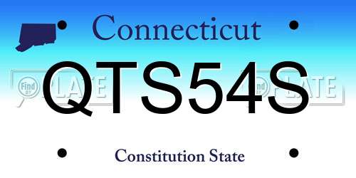 QTS54S Connecticut License Plate