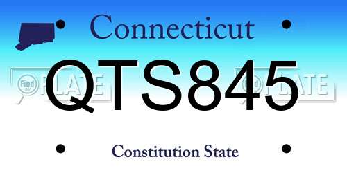 QTS845 Connecticut License Plate