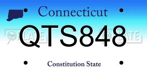 QTS848 Connecticut License Plate