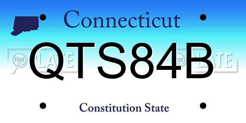 QTS84B Connecticut License Plate