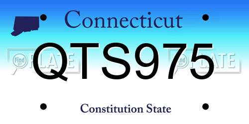 QTS975 Connecticut License Plate