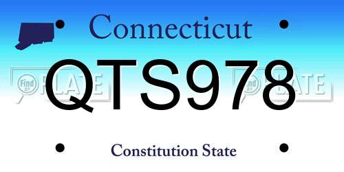 QTS978 Connecticut License Plate