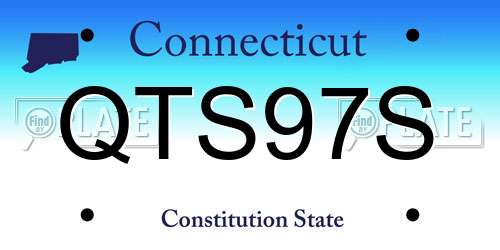 QTS97S Connecticut License Plate