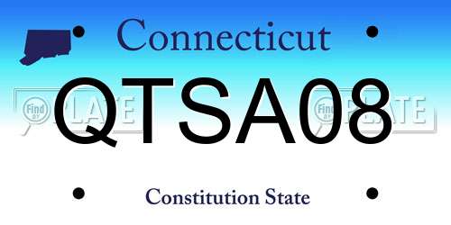 QTSA08 Connecticut License Plate
