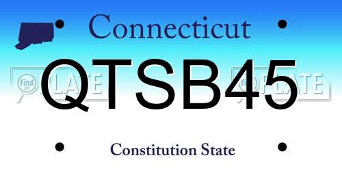 QTSB45 Connecticut License Plate