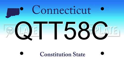 QTT58C Connecticut License Plate